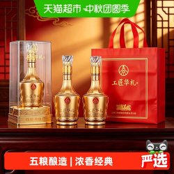 工匠华礼 五粮液股份出品工匠华礼金装浓香白酒52度500ml*2瓶