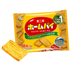 不二家 黄油味千层酥饼干袋装38枚183g 日本进口休闲零食