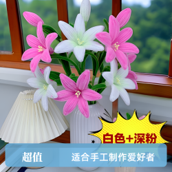 14朵扭扭棒百合花DIY材料包花朵手工制作材料包（不含花瓶手工花）