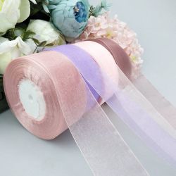 鲜花礼品包装材料丝带长度45米雪纺纱4CM雪纱带