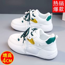 小白鞋女2024爆款春秋季新款学生厚底增高网红百搭运动休闲板鞋