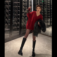 | 极简主义 | 6公分欧洲站长靴新款英伦厚底增高