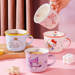 三丽鸥凯蒂猫带刻度马克杯陶瓷杯家用外出喝水杯女孩牛奶杯可爱