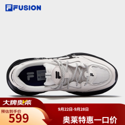 FILA FUSION潮牌女鞋BUBBLE厚底潮鞋2025秋新款泡泡鞋休闲鞋 微白/黑-WB 37.5