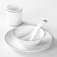 密胺餐具仿瓷小碗塑料米饭碗商用饭店火锅酒店摆台四件套碗碟套装