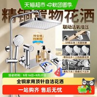 移动端、88VIP：箭牌 淋浴花洒套装全铜家用自洁增压沐浴喷头卫生间浴0