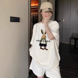 孕妇装2026夏季新款外穿卡通印花薄款宽松上衣运动风休闲托腹短裤
