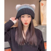 霁雪西子秋冬网红女士百搭毛绒编织保暖帽可爱帽子