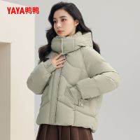 百亿补贴：鸭鸭羽绒服 女冬季2024新款短款时尚连帽小个子加厚保暖外套