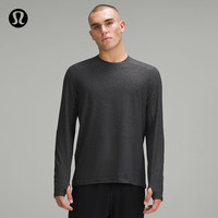 lululemon Surge Warm 男士圆领运动衫 杂色石墨灰/黑 S