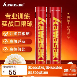 KAWASAKI 羽毛球俱乐部级黄金3号 G3  77速