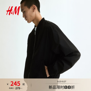 H&M 1318394 轻便飞行员夹克 黑色 L 175/108