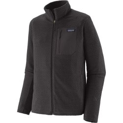 Patagonia 自营欧洲直邮Patagonia R1 Air男士黑色聚酯纤维保暖抓绒衣长袖