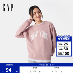 Gap 女装 圆领印花卫衣 粉色 M(165/84A)