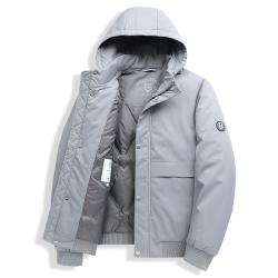 七匹狼 冬季男士休闲净色连帽可脱卸短款羽绒服