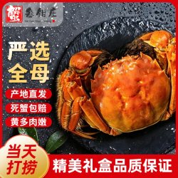 蟹叁钳庄 鲜活大闸蟹现货螃蟹河蟹全母蟹水产礼盒官方旗舰店