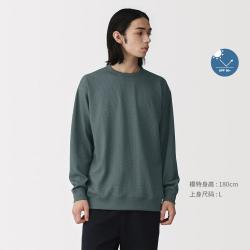 無印良品 MUJI 无印良品 男式 防紫外线华夫格圆领长袖T恤防晒服打底衫男士男装上衣秋季
