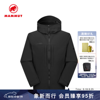 MAMMUT Skintrack男士户外防风防泼水连帽舒适软壳夹克外套 黑色 2XL