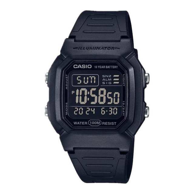 CASIO 自营Casio Men's Water-Resistant Digital Watch with Black Dia
