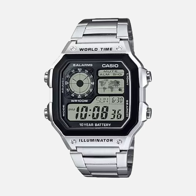 CASIO 时尚运动复古潮流男式手表AE-1200WH防水正品