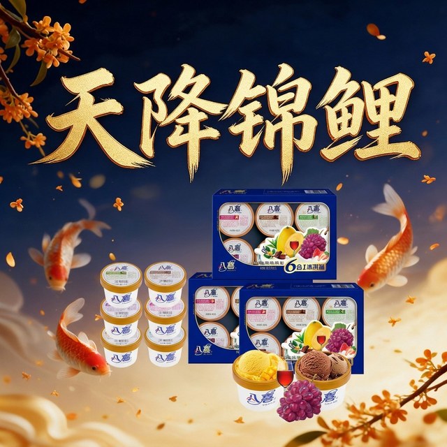 中秋团圆、天降锦鲤：八喜 牛奶冰淇淋经典六合一 60g*18杯