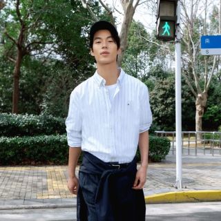TOMMY HILFIGER 男士纯棉长袖衬衫