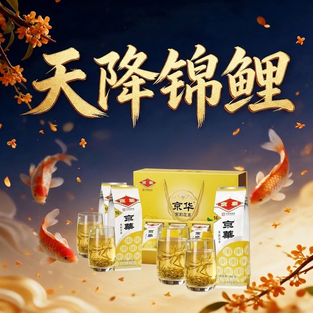 中秋团圆、天降锦鲤：京华 茉莉花茶16号 250g