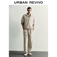 URBAN REVIVO UML460190 立领串珠拉链卫衣 花灰 XS