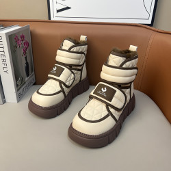 东北大棉鞋2023冬新款厚底短筒雪地靴加绒加厚保暖魔术贴高帮棉靴