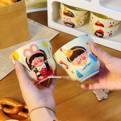 A4英寸葫芦杯卡通可爱陶瓷釉下彩餐具套装易清洗