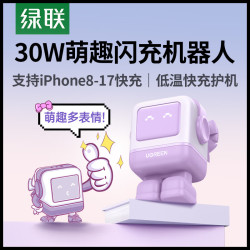 绿联 氮化镓 氮化镓充电头  单Type-C口 紫色 单头 30W