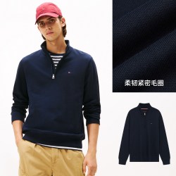 TOMMY HILFIGER Tommy26秋冬新款男女同款通勤休闲纯色运动服卫衣