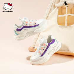 Hello Kitty 童鞋女童运动鞋儿童小白鞋2026秋季女孩老爹鞋中大童鞋学生跑步鞋 米色