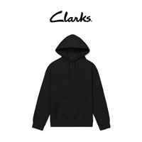Clarks 纯色连帽卫衣男女简约休闲套头上衣黑灰蓝日常宽松帽衫