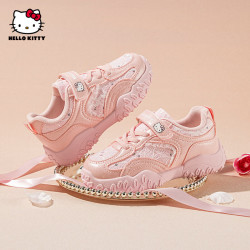 Hello Kitty 童鞋女童运动鞋2026秋季新款儿童网面老爹鞋 粉色