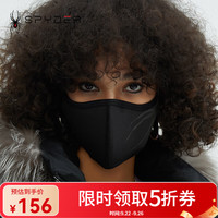 SPYDER 男女同款亲肤透气黑色口罩