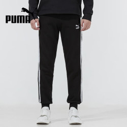 PUMA 时尚运动裤透气针织休闲卫裤束脚长裤534982-01 XL