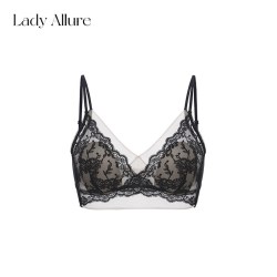 LADYALLURE 「LA」Juliet · 朱丽叶丨法式蕾丝刺绣气质无钢圈网纱深V内衣女
