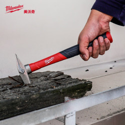 MILWAUKEE™ milwaukee钳工锤子一体纤维柄高硬度钣金锤小铁锤鸭嘴锤 4932478662(重量300G长度290mm)