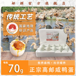 邮辉 高邮咸鸭蛋鲜香松沙油10枚 700g  裸蛋发货