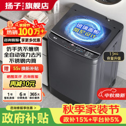 扬子 洗衣机全自动一级能效 家用大容量洗烘一体波轮 出租房宿舍神器 13KG
