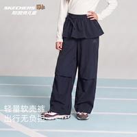 斯凯奇 2026秋新款女童梭织长裤休闲运动潮流时尚舒适儿童工装裤