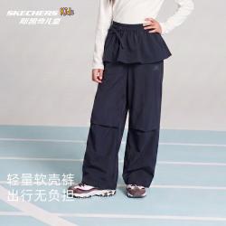 斯凯奇 2026秋新款女童梭织长裤休闲运动潮流时尚舒适儿童工装裤