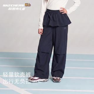 斯凯奇 2026秋新款女童梭织长裤休闲运动潮流时尚舒适儿童工装裤