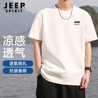 JEEP SPIRIT 短袖T恤男宽松短袖男夏季百搭透气运动休闲t恤男 白色L