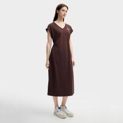 FILA 女装连衣裙女士时尚休闲基础舒适V领针织裙子
