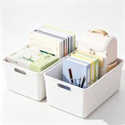 稻草熊 书本收纳箱 杂物整理箱 宿舍收纳筐 小号 万向滑轮