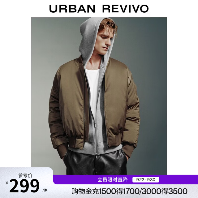UR 男装 复古做棒球领棉服 UMM160029