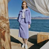 FILA 女装女式休闲外套女士时尚舒适简约百搭宽松翻领日常梭织外套