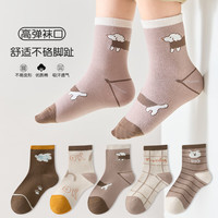 BANILACOO 儿童袜子棉袜秋冬季中筒袜 QM-29-5双装
